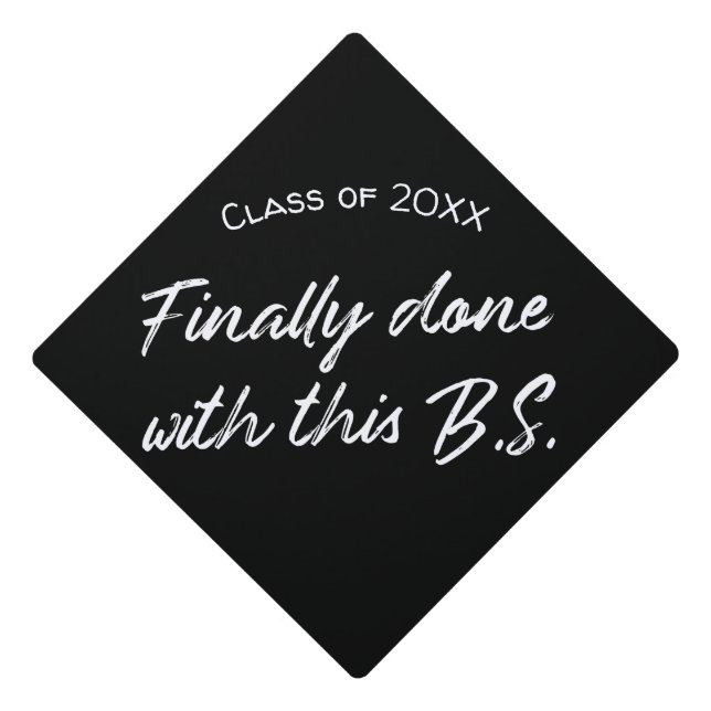 Custom Class Year Graduation Cap Topper | B.S. (Front)