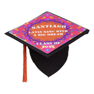 Custom Class Year   Latino Papel Picado  Spanish Graduation Cap Topper
