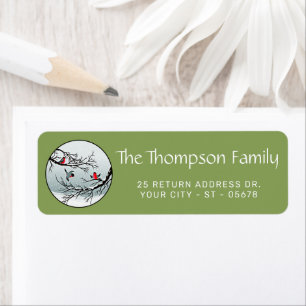 Custom Classic Birds Snow Landscape Return Address