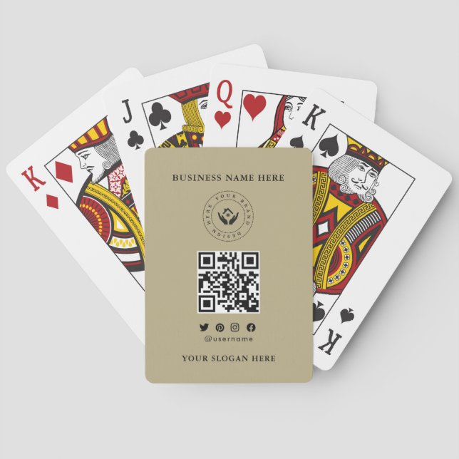 Custom Classic Business Logo & QR Code Playing Cards (Back)
