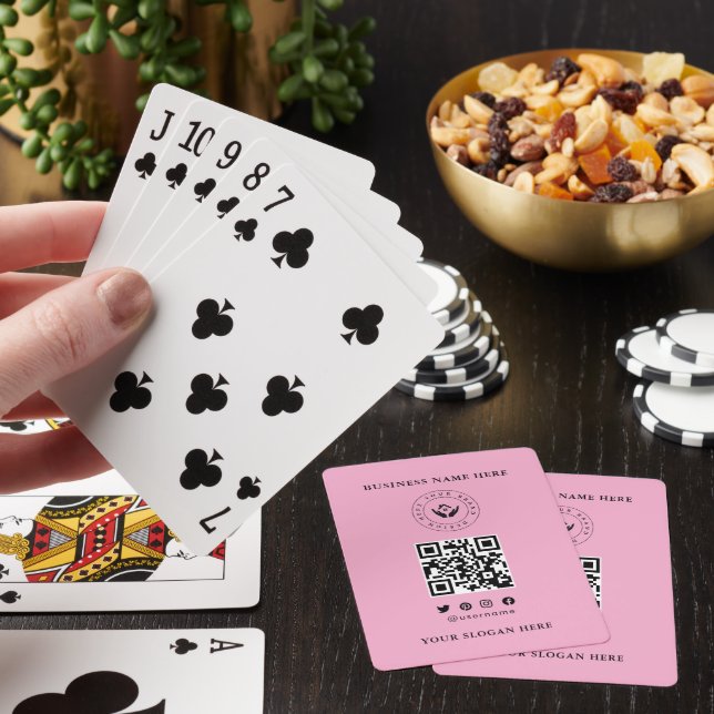 Custom Classic Business Logo & QR Code Playing Cards (In Situ)