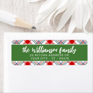 Custom Classic Holiday Green Red Plaid Pattern