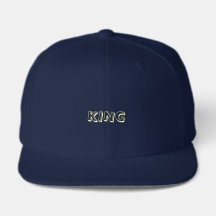 Custom Classic Look KING Name Printed-Hat Navy-Cap