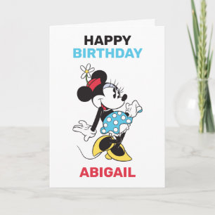 Custom Classic Minnie Mouse Birthday Card