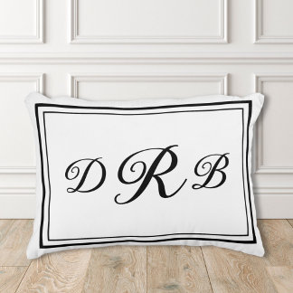 Custom Classic Monogram Calligraphy Initial Name Accent Pillow