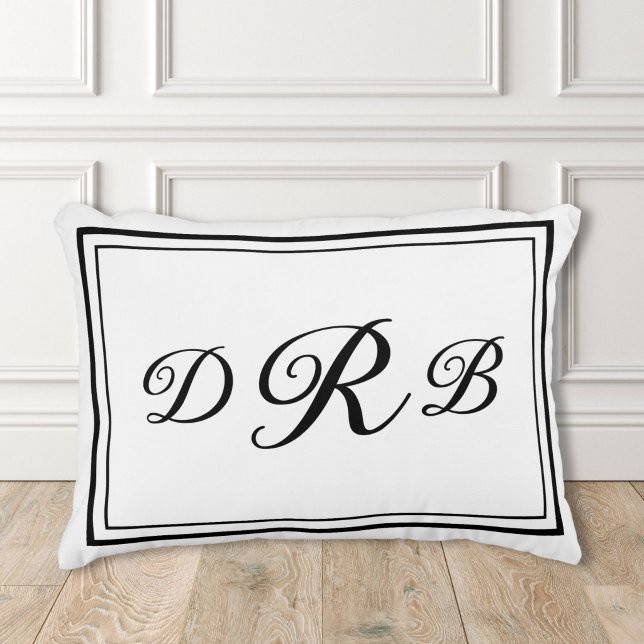 Custom Classic Monogram Calligraphy Initial Name Accent Pillow (Creator Uploaded)