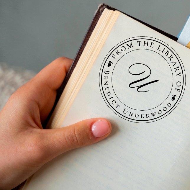 Custom Classic Monogram Ex Libris Self-Inking Book Self-inking Stamp (Creator Uploaded)