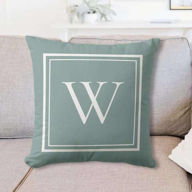 Custom Classic Monogram Initial Name Throw Pillow (Creator Uploaded)
