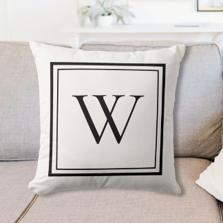 Custom Classic Monogram Initial Name Throw Pillow