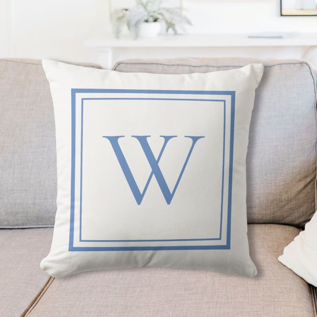 Custom Classic Monogram Initial Name Throw Pillow (Creator Uploaded)