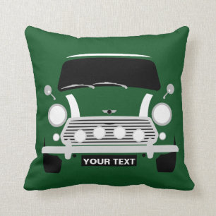Custom Classic old British Mini car Throw Pillow