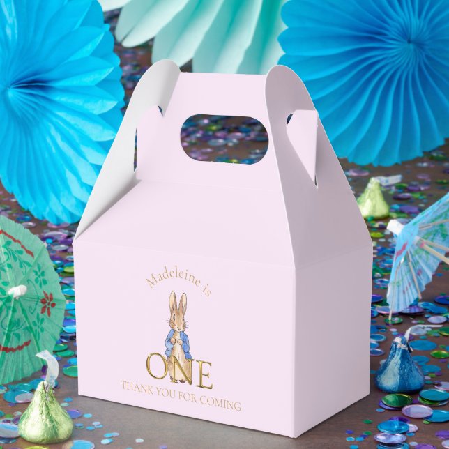 Custom Classic Rabbit First birthday Favor Box (Party)