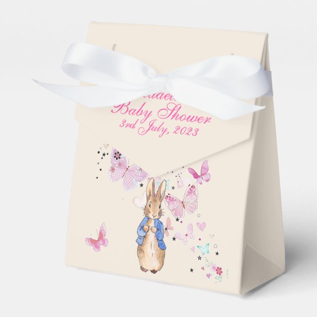 Custom Classic rabbit with butterflies Favor Box (Front Side)