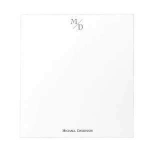 Custom Classic Simple Modern Elegant Monogram Name Notepad