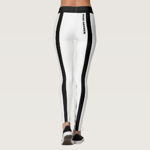 Custom Classic White & Black Stripes Leggings