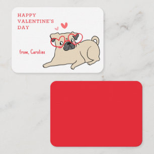 Custom Classroom Cute Dog Happy Valentine's Day  Card