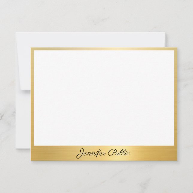 Custom Classy Handwritten Script Gold Elegant Card (Front)