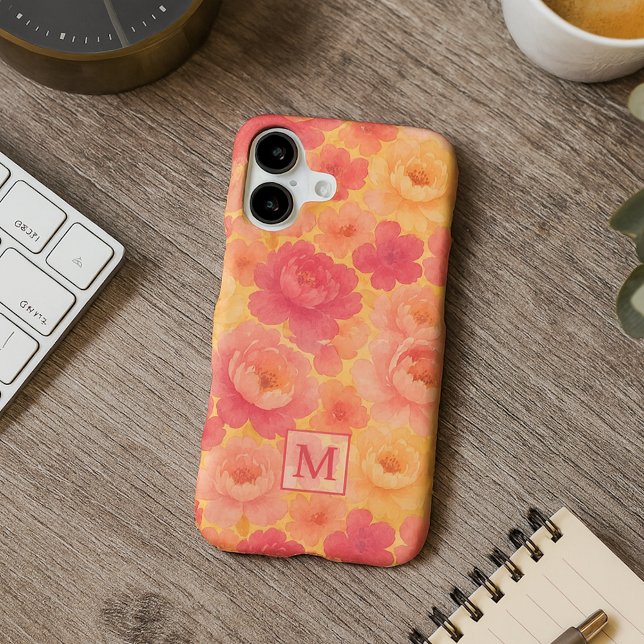 Custom Classy Peony Flowers Watercolor Art Pattern (Créateur téléchargé)