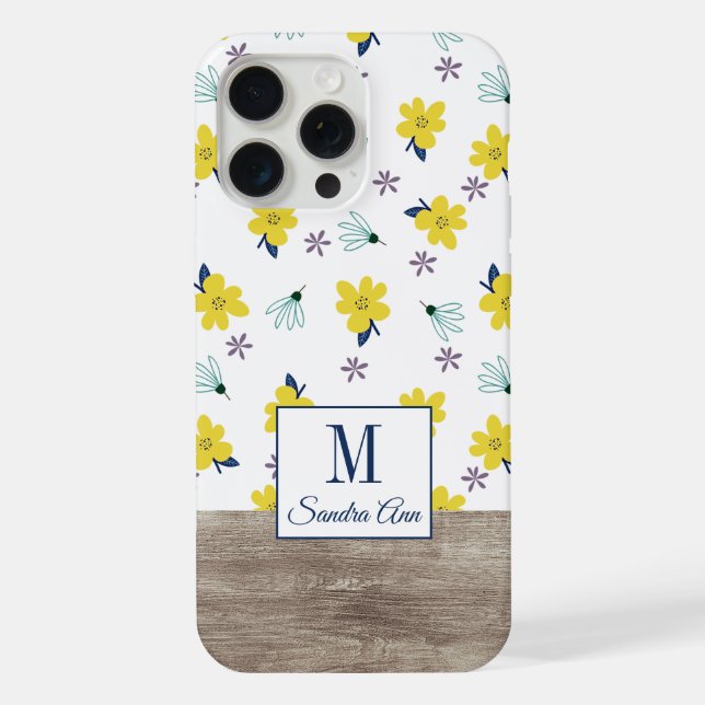 Custom Classy Spring Daisies Floral Art Pattern iPhone Case (Back)