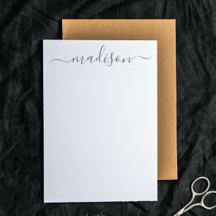 Custom Clean Grey Typography Name Script Name Card