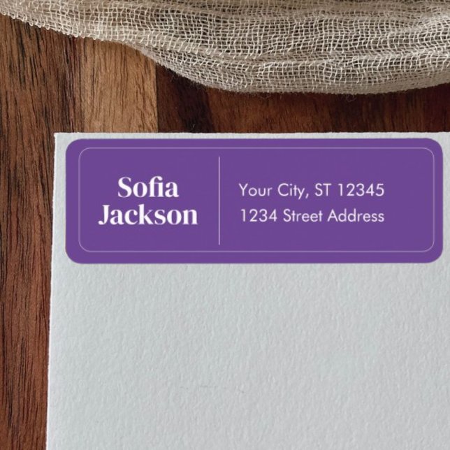 Custom Clean Purple & White Script Return Address (Creator Uploaded)
