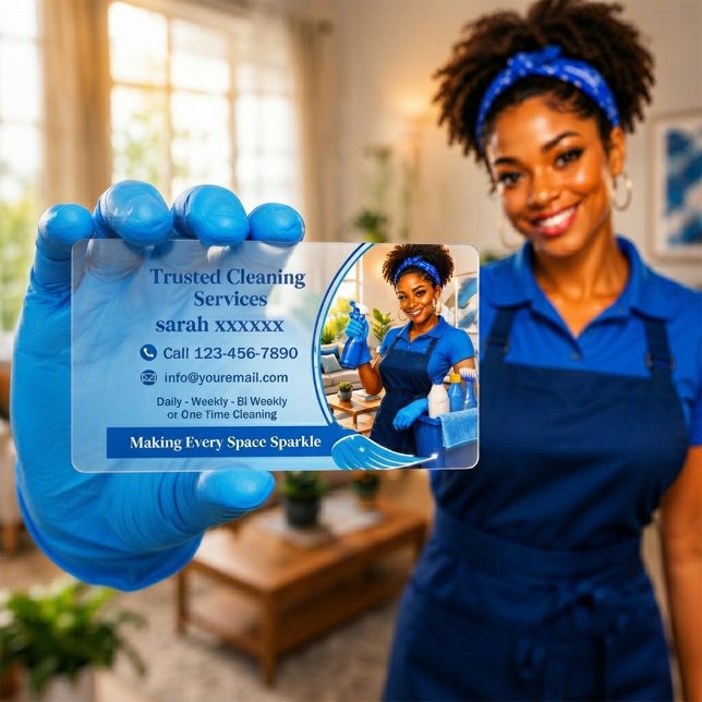 Custom Cleaning Professional Design Portrait  Business Card (Creator Uploaded)