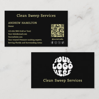 Custom Cleaning Service Simple Modern Job Template Business Card