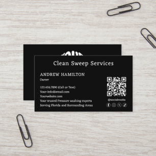 Custom Cleaning Service Simple Modern Job Template Business Card