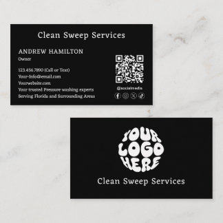 Custom Cleaning Service Simple Modern Job Template Business Card