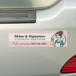 Custom Cleaning Services Maid Logo Bumper Sticker