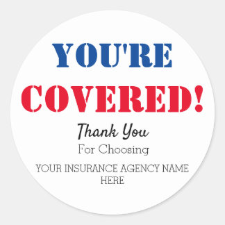 Custom Client Thank You Insurance Marketing Classic Round Sticker
