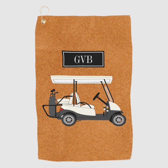 Custom Clip-On Golf Towel with Initials (Front)