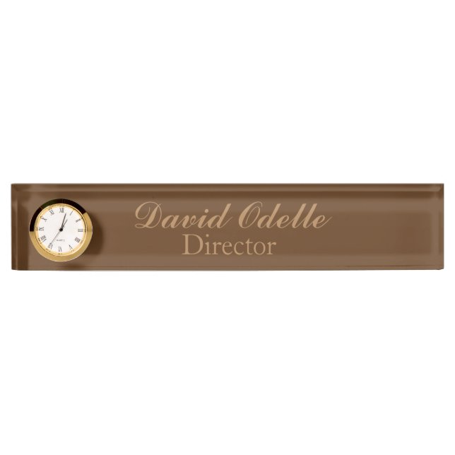 Custom Clock Desk Nameplate (Front)