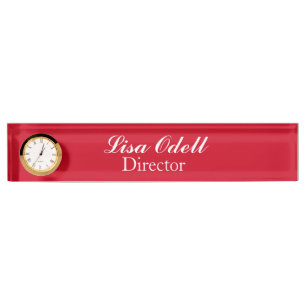 Custom Clock Desk Nameplate