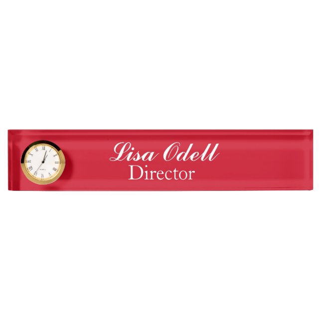 Custom Clock Desk Nameplate (Front)