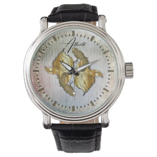 Custom clock with goldfish watch