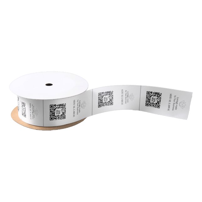 Custom clothing garment labels top collar qr logo satin ribbon (Spool)