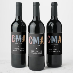 Custom CMA Certified Medical Assistant Wine Label