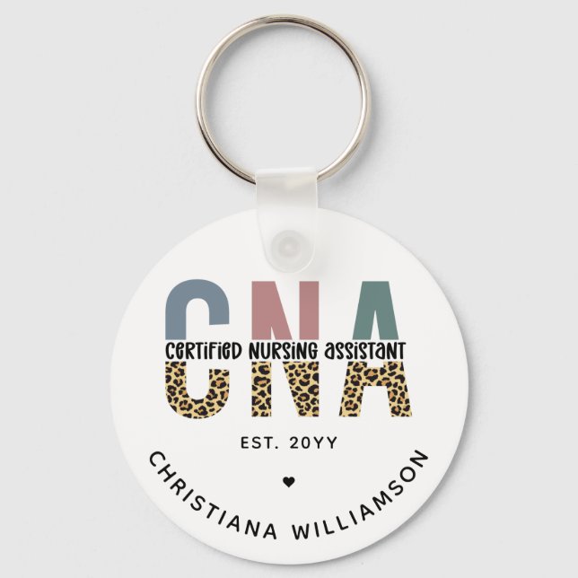 Custom CNA Certified Nursing Assistant Gifts Keychain (Front)