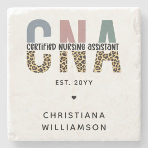 Custom CNA Certified Nursing Assistant Gifts Stone Coaster