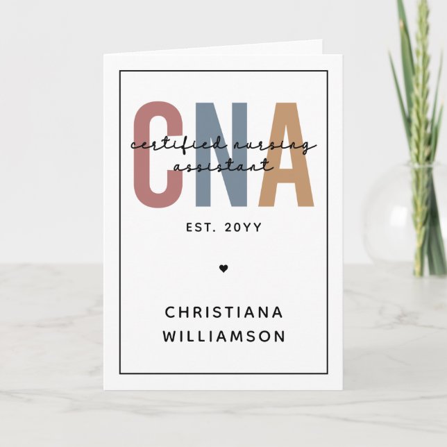 Custom CNA Retro Certified Nursing Assistant Gifts Card (Front)