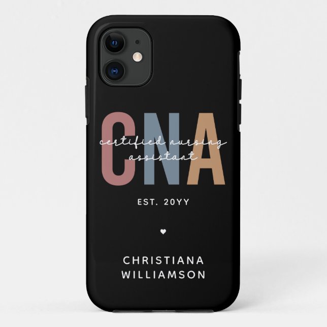 Custom CNA Retro Certified Nursing Assistant Gifts Case-Mate iPhone Case (Back)