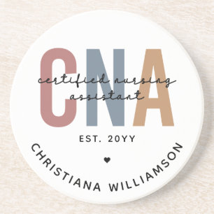 Custom CNA Retro Certified Nursing Assistant Gifts Coaster