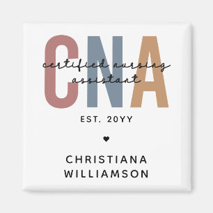 Custom CNA Retro Certified Nursing Assistant Gifts Magnet