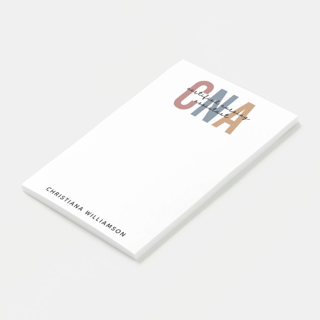 Custom CNA Retro Certified Nursing Assistant Gifts Post-it Notes (Angled)