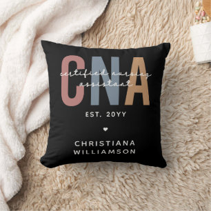 Custom CNA Retro Certified Nursing Assistant Gifts Throw Pillow