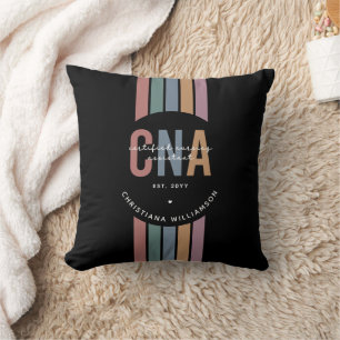 Custom CNA Retro Certified Nursing Assistant Gifts Throw Pillow