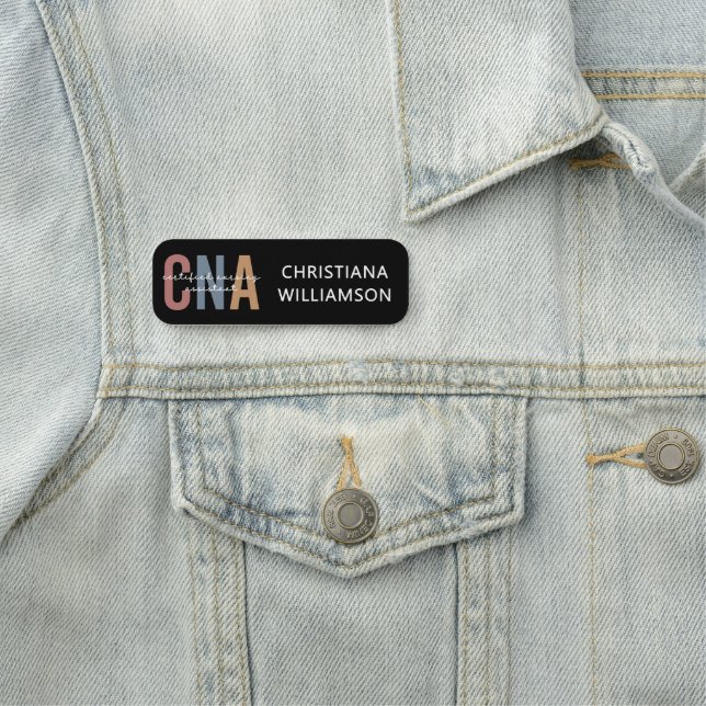 Custom CNA Retro Certified Nursing Assistant Name Tag (In Situ)