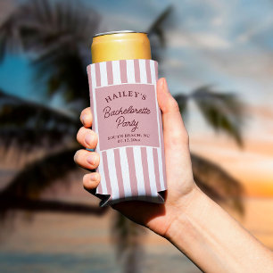 Custom Coastal Bachelorette Beachy & Fun Seltzer Can Cooler