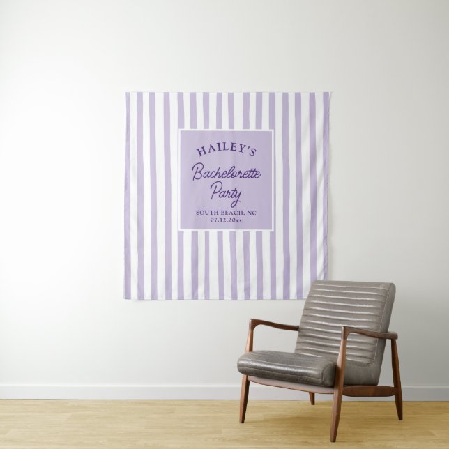 Custom Coastal Bachelorette Beachy & Fun Tapestry (In Situ)